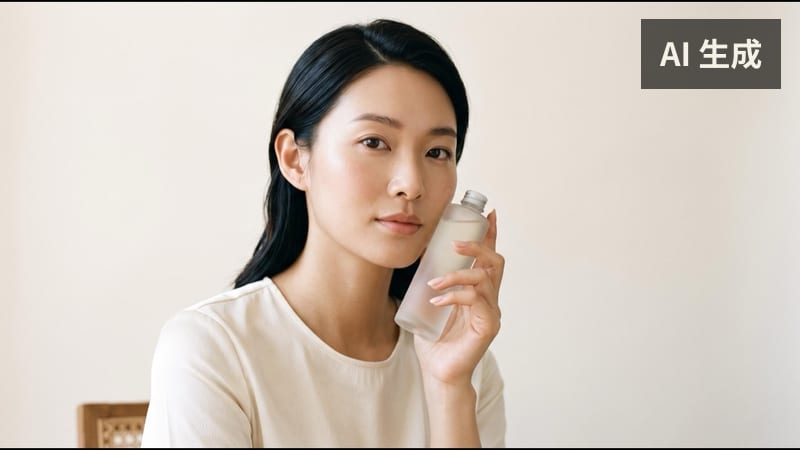 电商种草场景的演示片剧照：先说清楚它是什么，再说值不值。画面内带「AI 生成」标识。